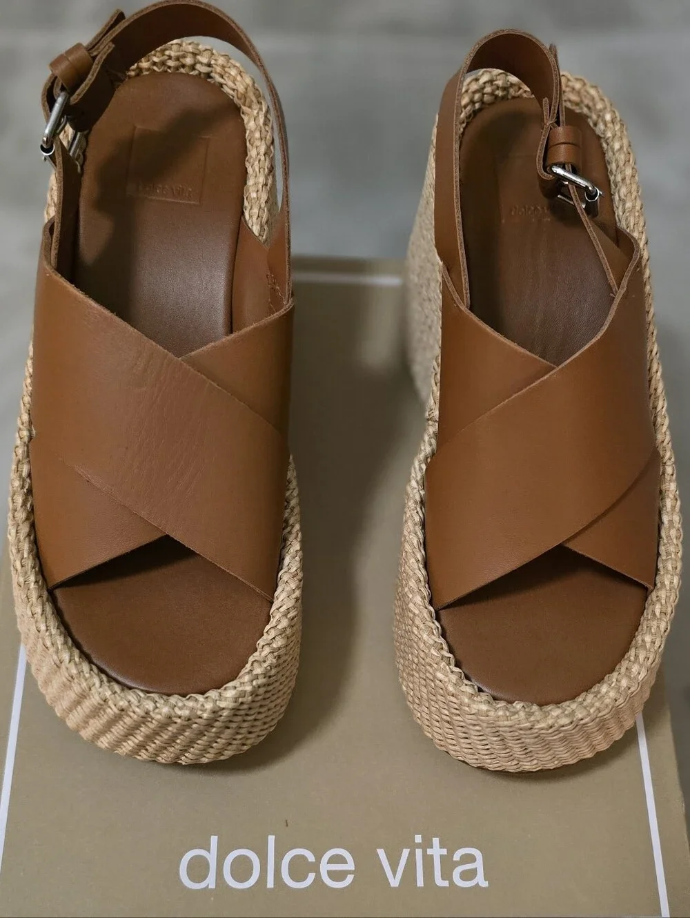 Dolce Vita Women's Skylar Platform Crossband Espadrille Wedge Sandals